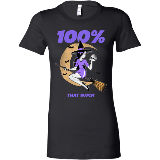 100% That Witch Halloween T-Shirt For Women Funny Witch Shirt Gift for Girlfriend