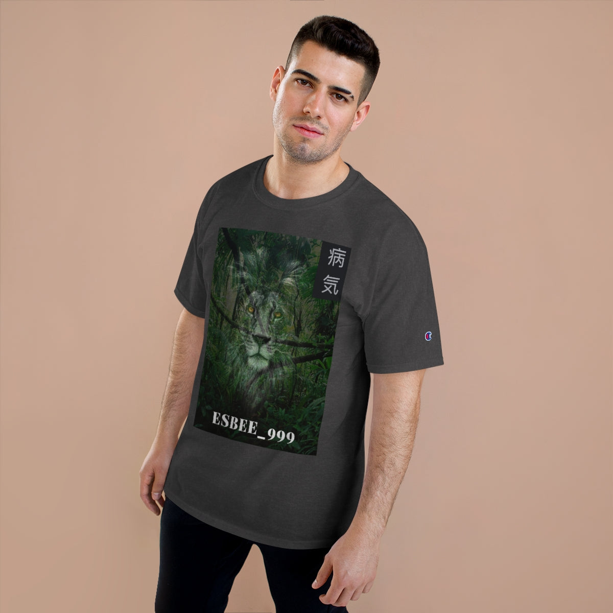 Champion Lion Head Shirt Streetwear, Graphic Tee Grunge Y2k