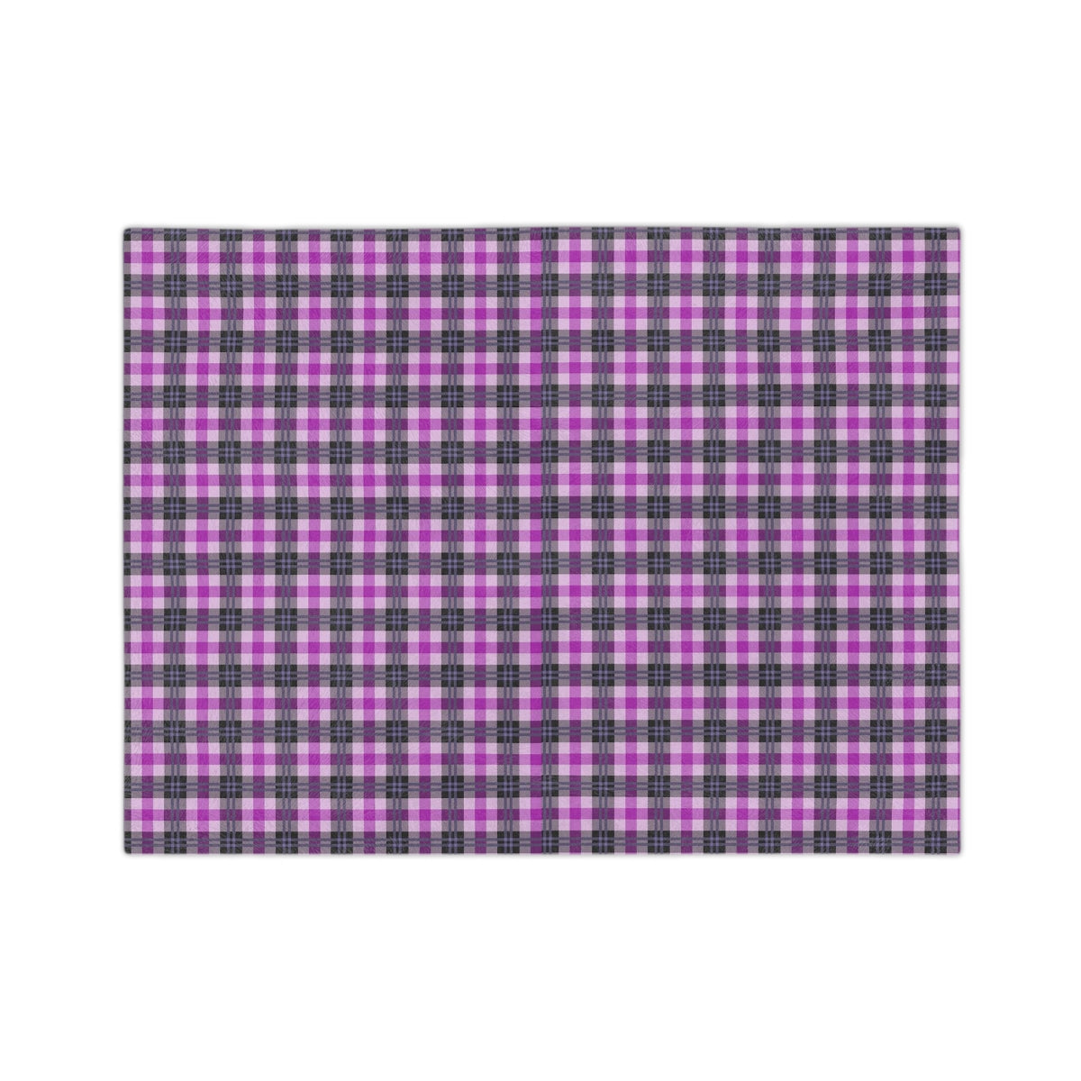 Purple Plaid Throw Blanket, Fleece Blanket, Minky Blanket Adult, Velveteen, Cute Plush Blanket
