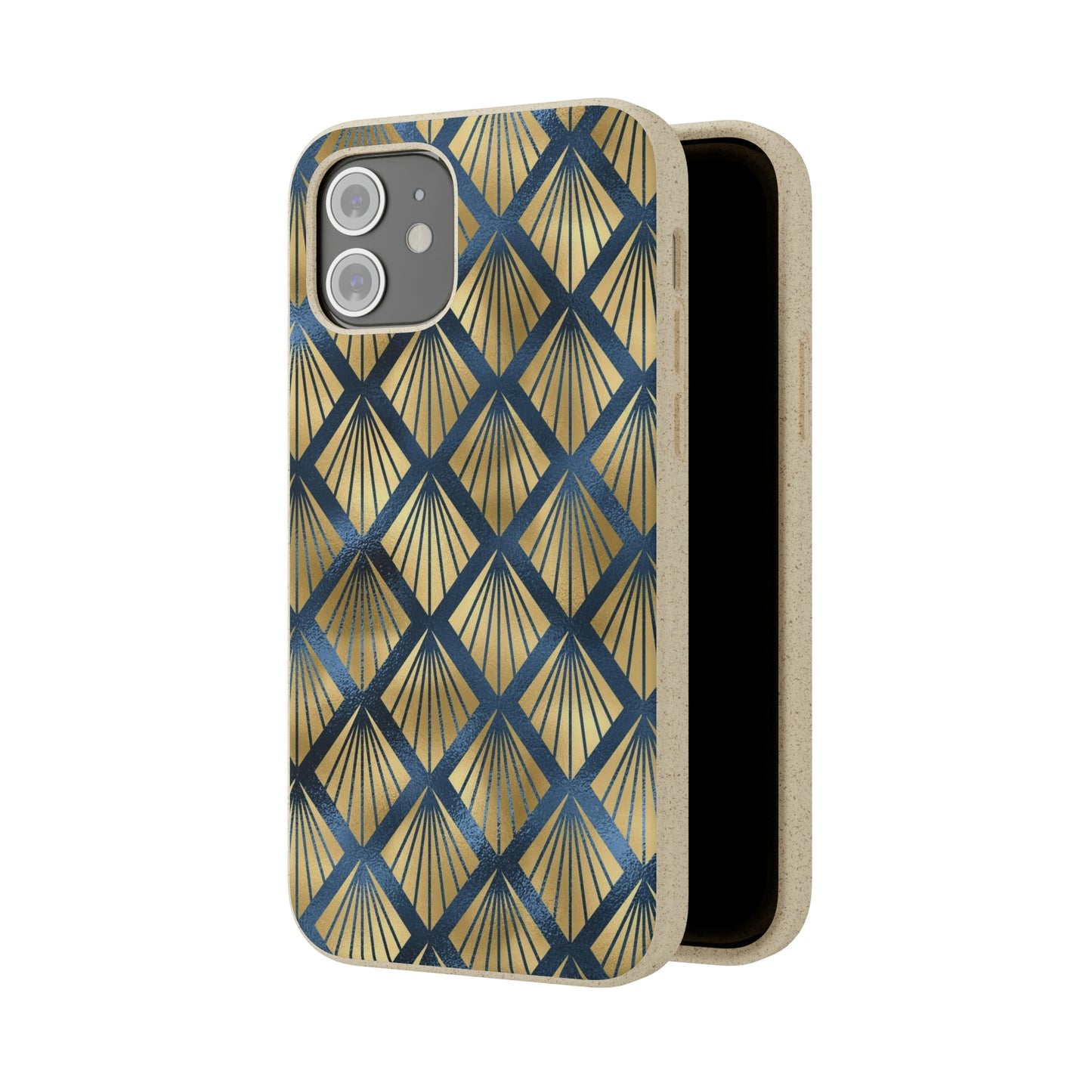 Blue and Gold Eco-Friendly Biodegradable Phone Case: Protect Your Device & the Planet"