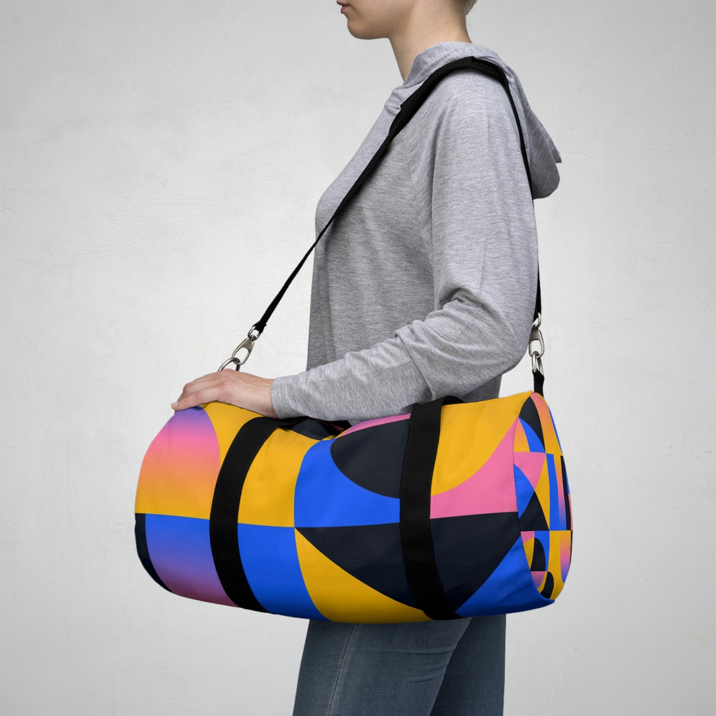 Colorful 90's Duffle Bag, Weekender Duffle Bag, Carry on Travel Overnight Canvas Duffel Bag