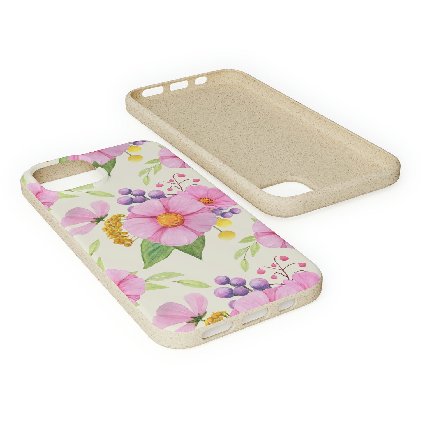 Floral Flower Tough Phone Case, Cute Cool Trendy Biodegradable Phone Case