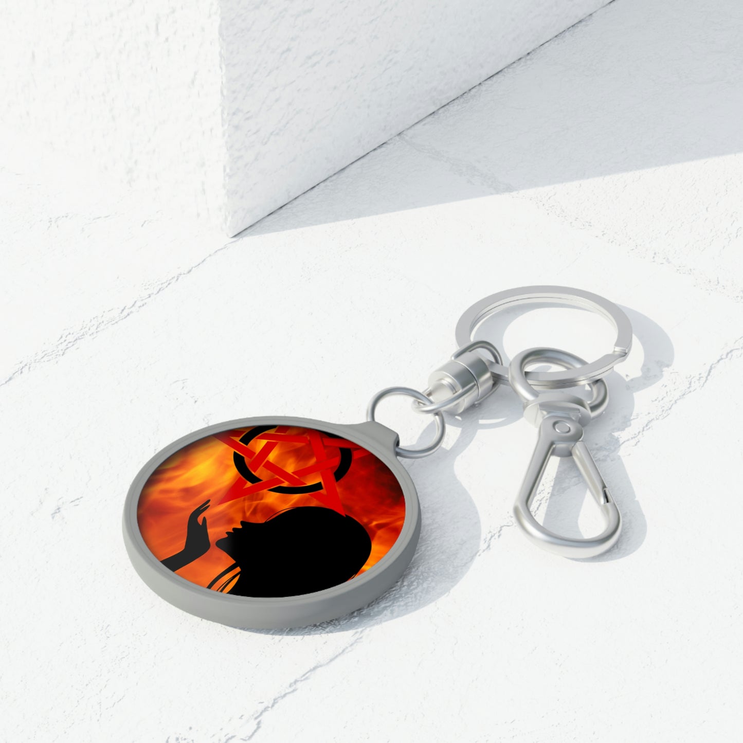 Witch Pentagram Keyring, Goth Witchy Wiccan Paganism Gifts for Her