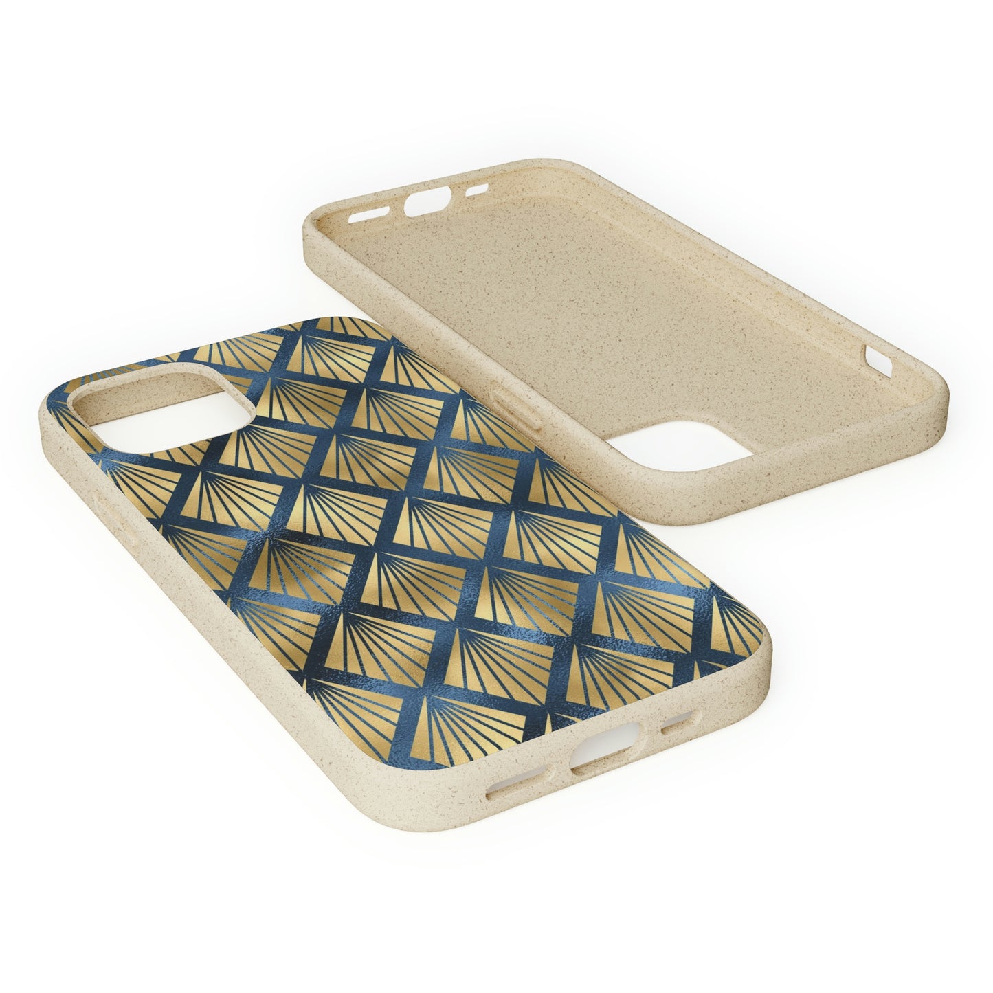 Blue and Gold Eco-Friendly Biodegradable Phone Case: Protect Your Device & the Planet"