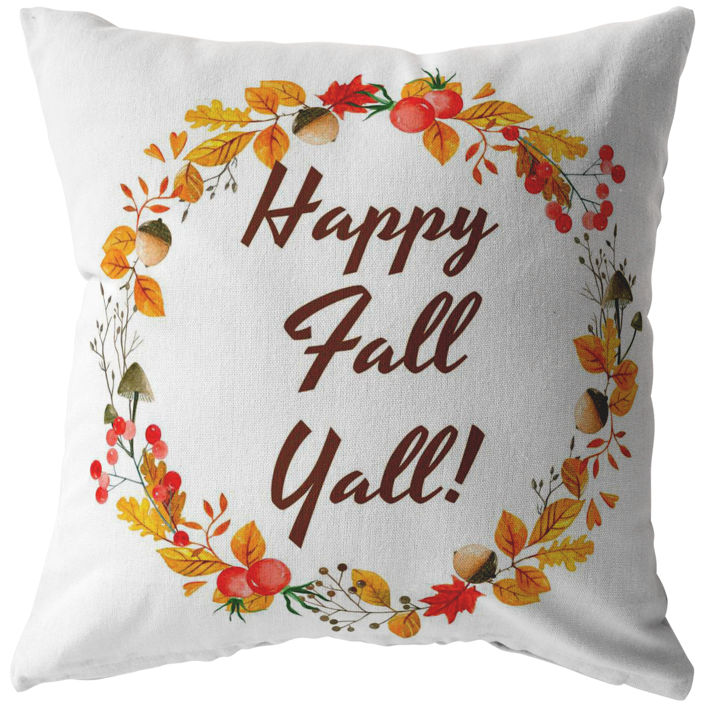 Fall Throw Pillow Cover Home Decor Couch Accent Decorative Pillow Happy Fall Yall!