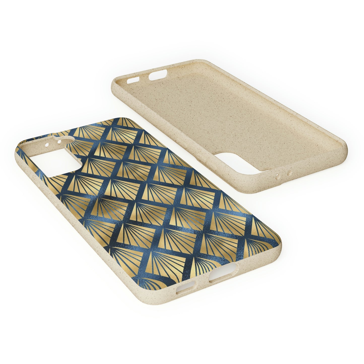 Blue and Gold Eco-Friendly Biodegradable Phone Case: Protect Your Device & the Planet"