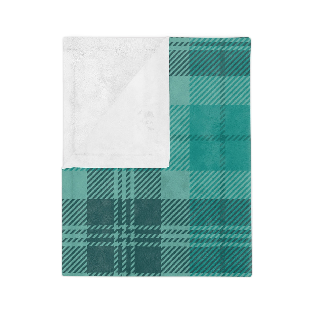 Green Plaid Throw Blanket, Check Fleece Blanket, Minky Blanket Adult, Velveteen, Cute Plush Blanket