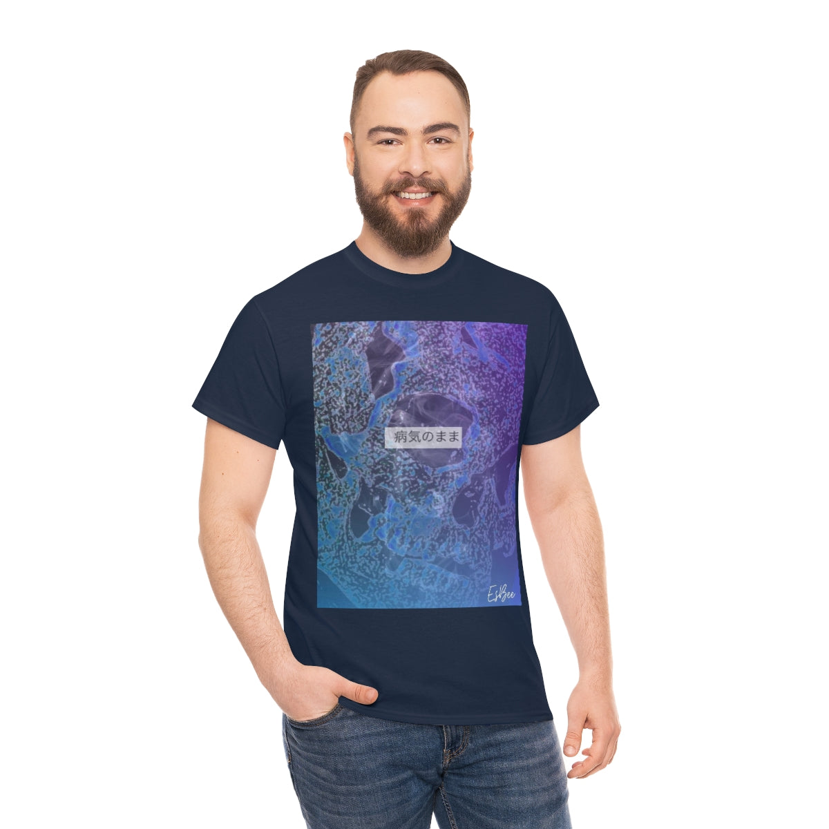 Goth Skull Abstract Print Shirt, Skeleton T-Shirt, Streetwear Fashion Clothes, Custom Unique Graphic Tee Unisex Short Sleeve Tee