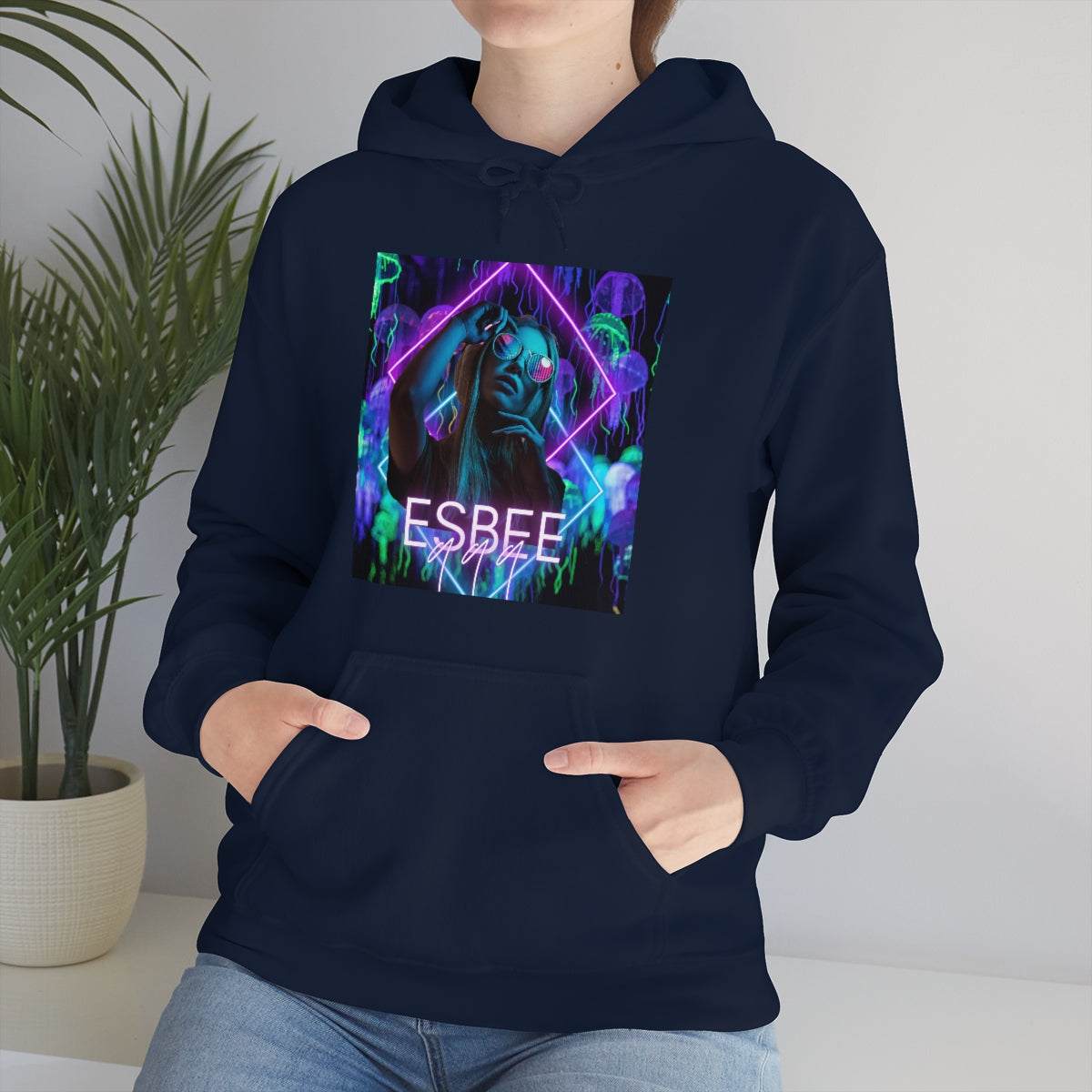 Surreal Graphic Hoodie Retro Y2k Holographic Neon Hoodie Sweatshirt 90's Trendy
