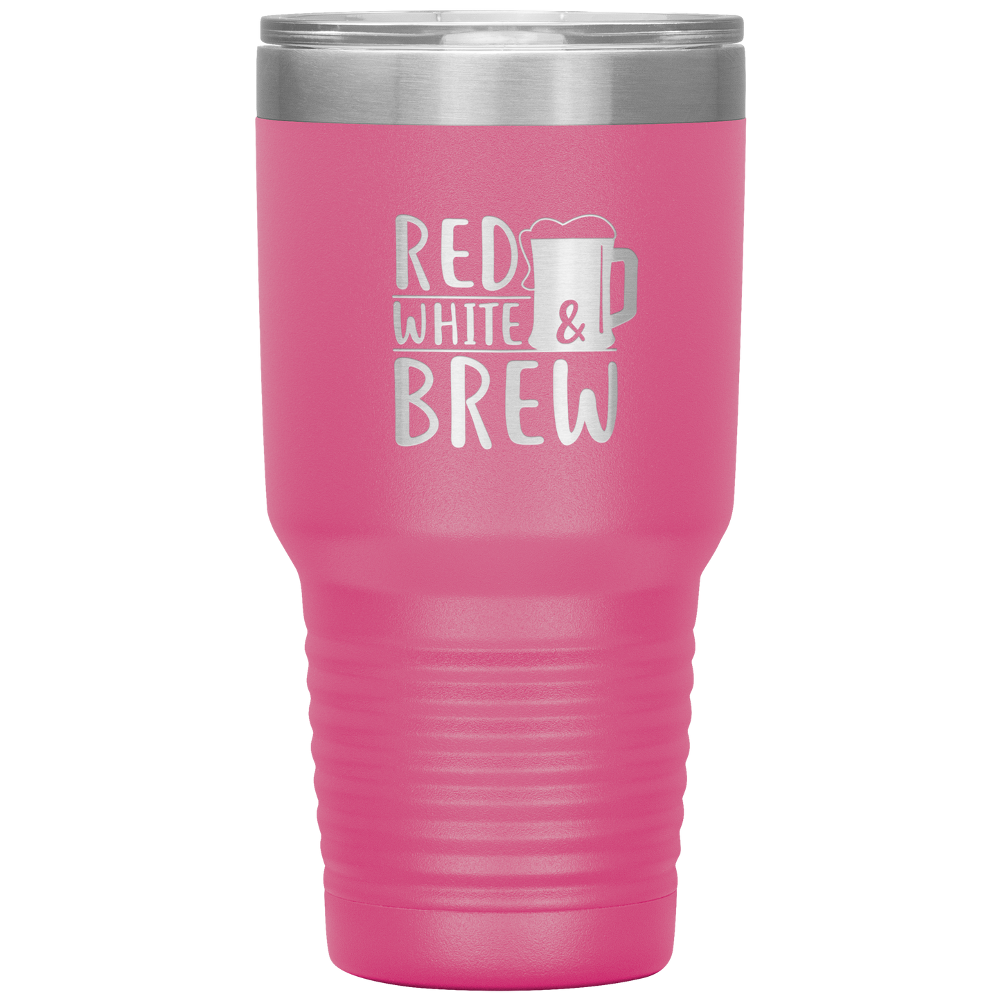Funny Tumbler 4th of July Beer Tumbler 30 oz Red White Brew Tumbler Mug Cup