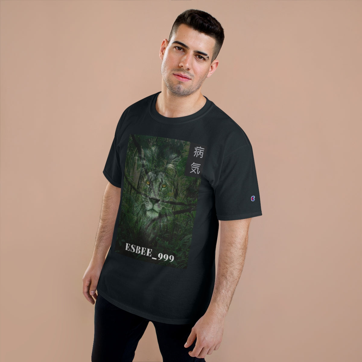 Champion Lion Head Shirt Streetwear, Graphic Tee Grunge Y2k
