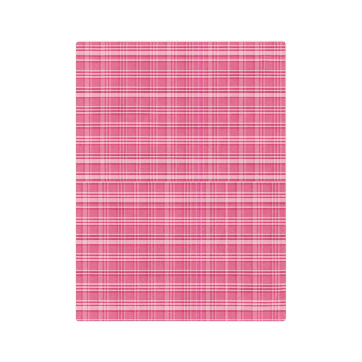 Pink Plaid Minky Throw Blanket Adult, Fleece Velveteen Blanket, Cute Plush