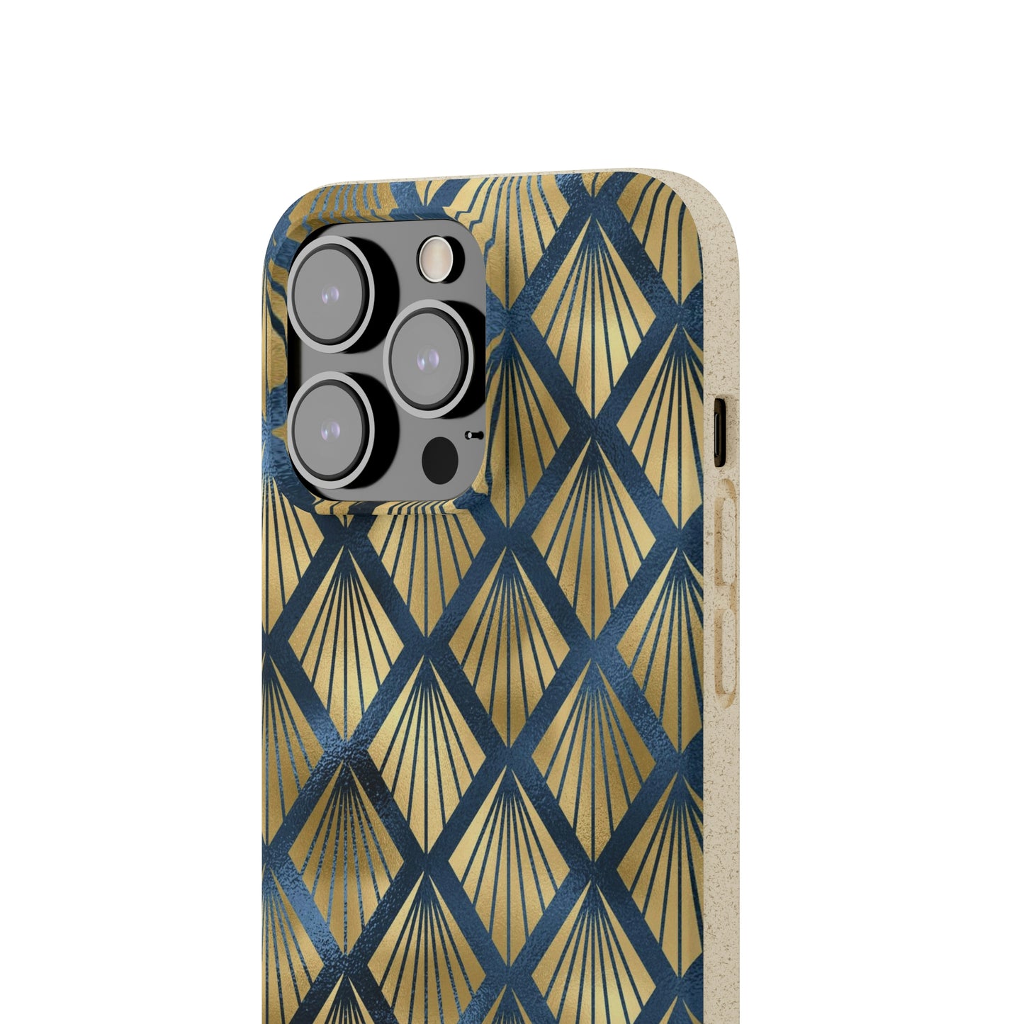Blue and Gold Eco-Friendly Biodegradable Phone Case: Protect Your Device & the Planet"