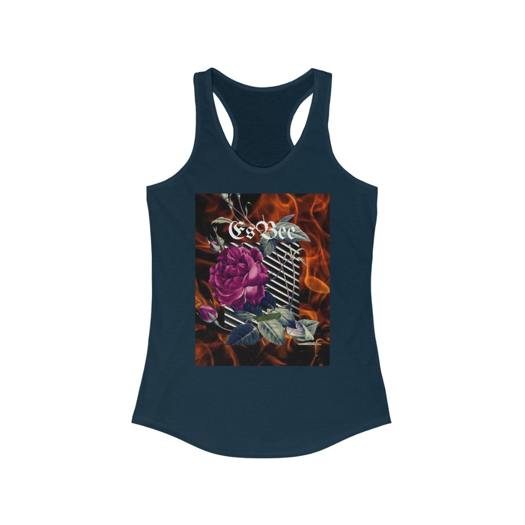 Women's Gothic Racerback Tank Top, Rose, Flower Shirt, Goth Style, Fashion, Summer Clothing