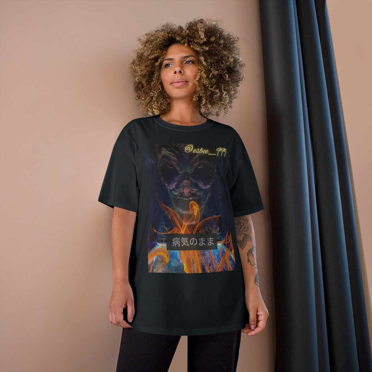Champion Graphic Goth T-Shirt, Halloween Shirt Cool Trendy Aesthetic Unisex