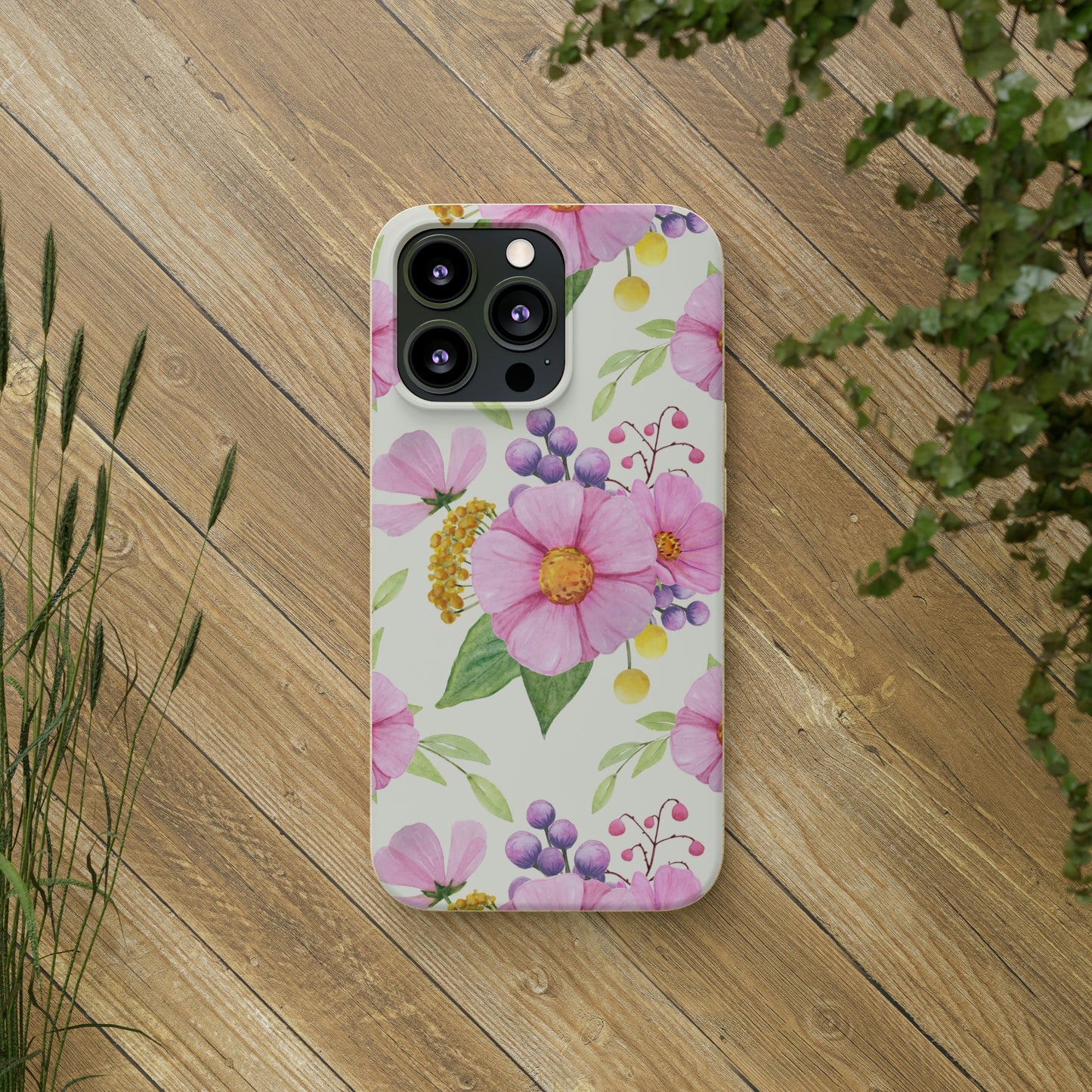 Floral Flower Tough Phone Case, Cute Cool Trendy Biodegradable Phone Case