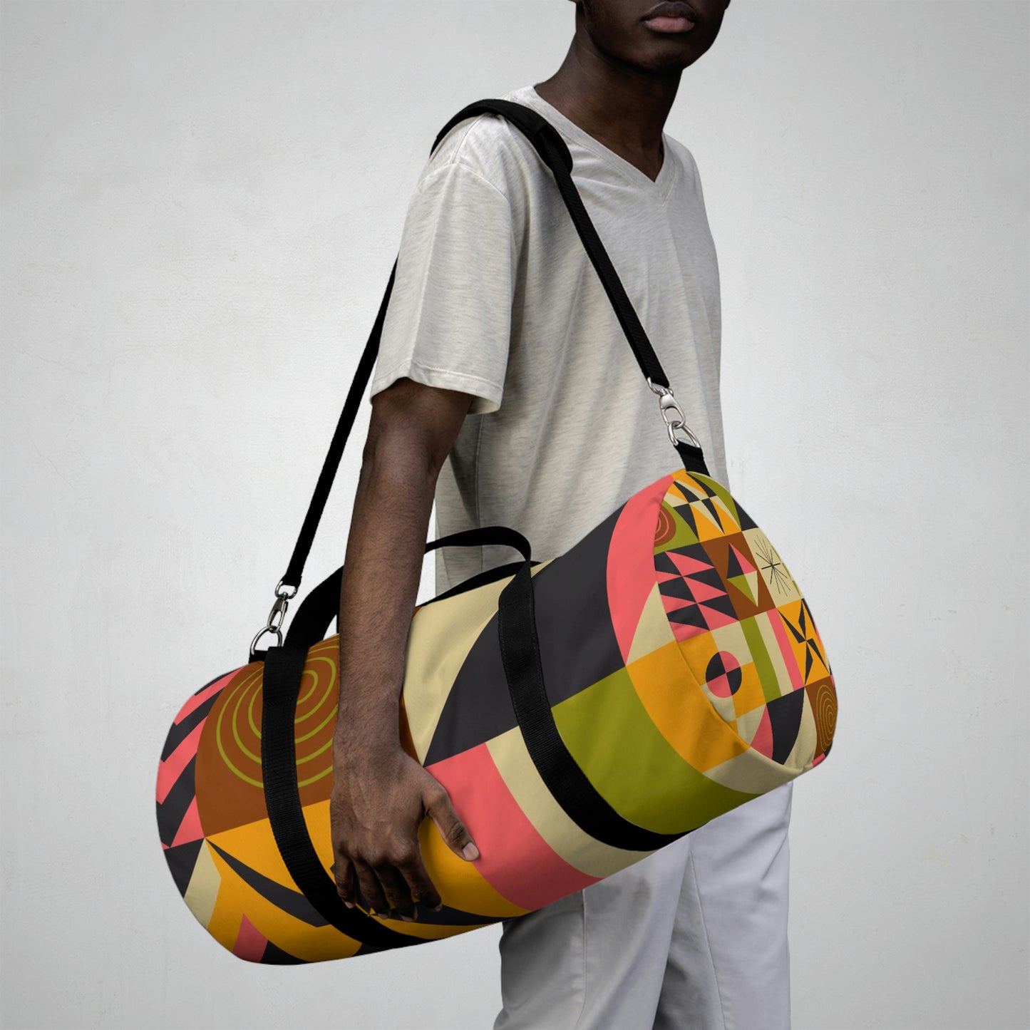 Colorful Abstract Duffle Bag, Weekender Duffle Bag, Carry-on Travel Overnight Canvas Duffel Bag