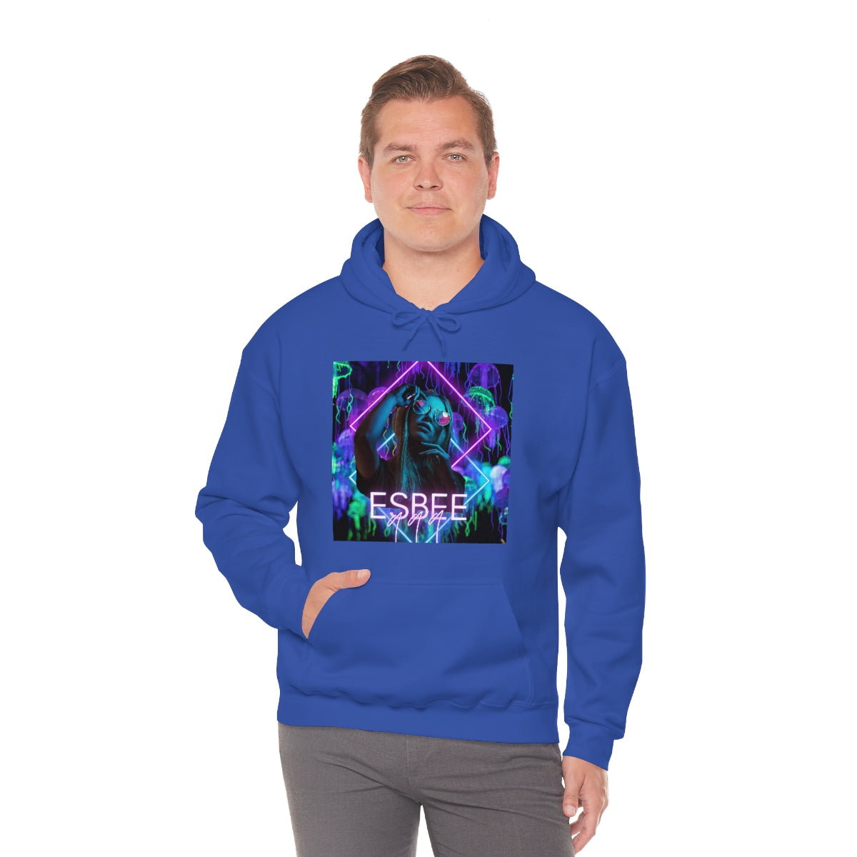 Surreal Graphic Hoodie Retro Y2k Holographic Neon Hoodie Sweatshirt 90's Trendy