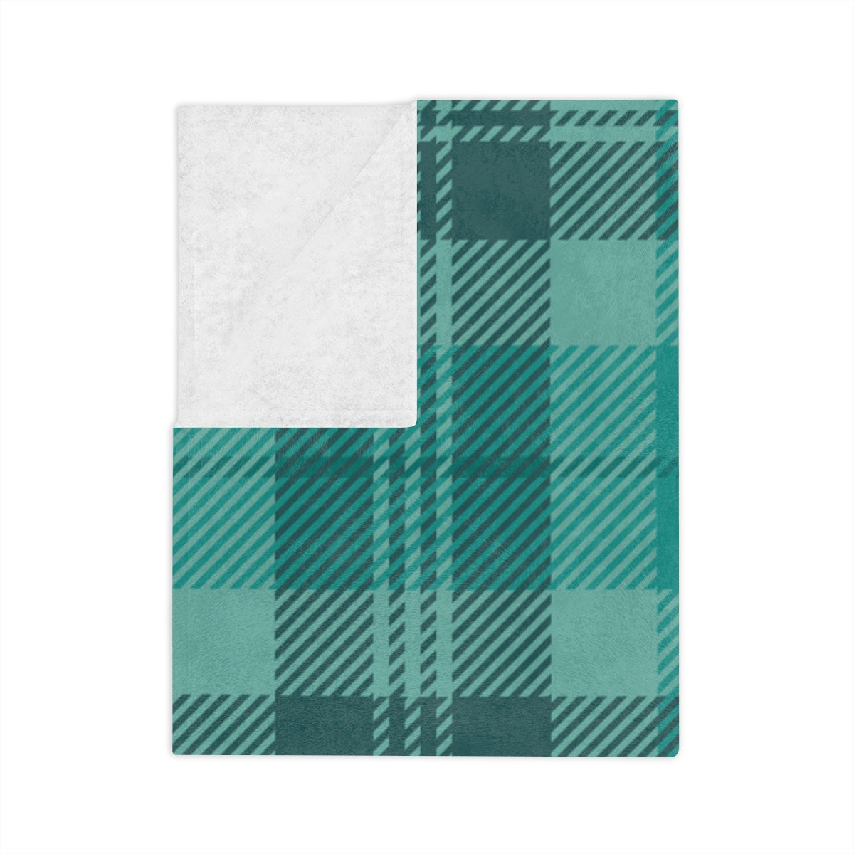 Green Plaid Throw Blanket, Check Fleece Blanket, Minky Blanket Adult, Velveteen, Cute Plush Blanket