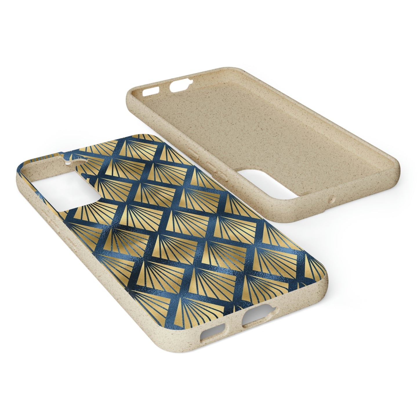 Blue and Gold Eco-Friendly Biodegradable Phone Case: Protect Your Device & the Planet"