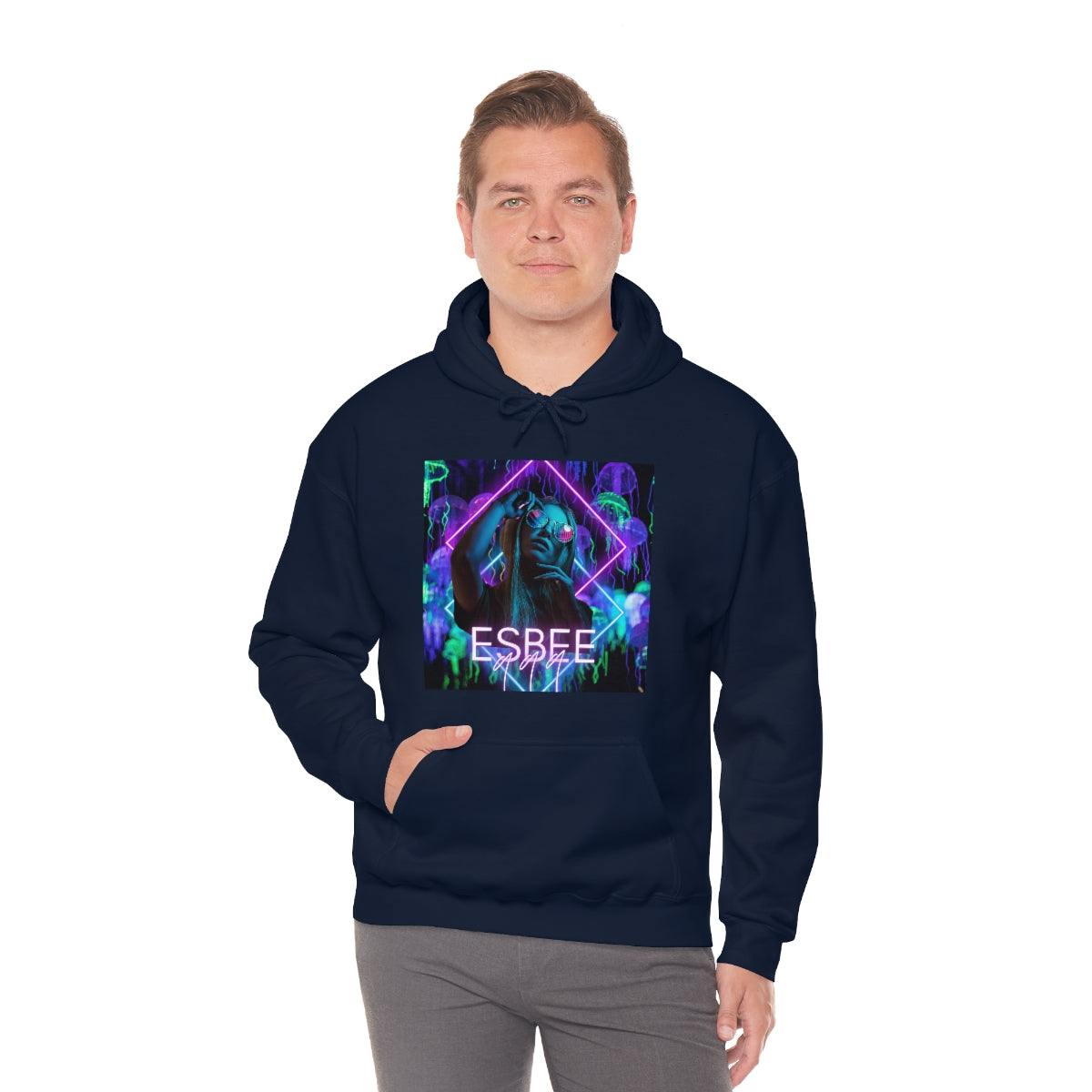 Surreal Graphic Hoodie Retro Y2k Holographic Neon Hoodie Sweatshirt 90's Trendy
