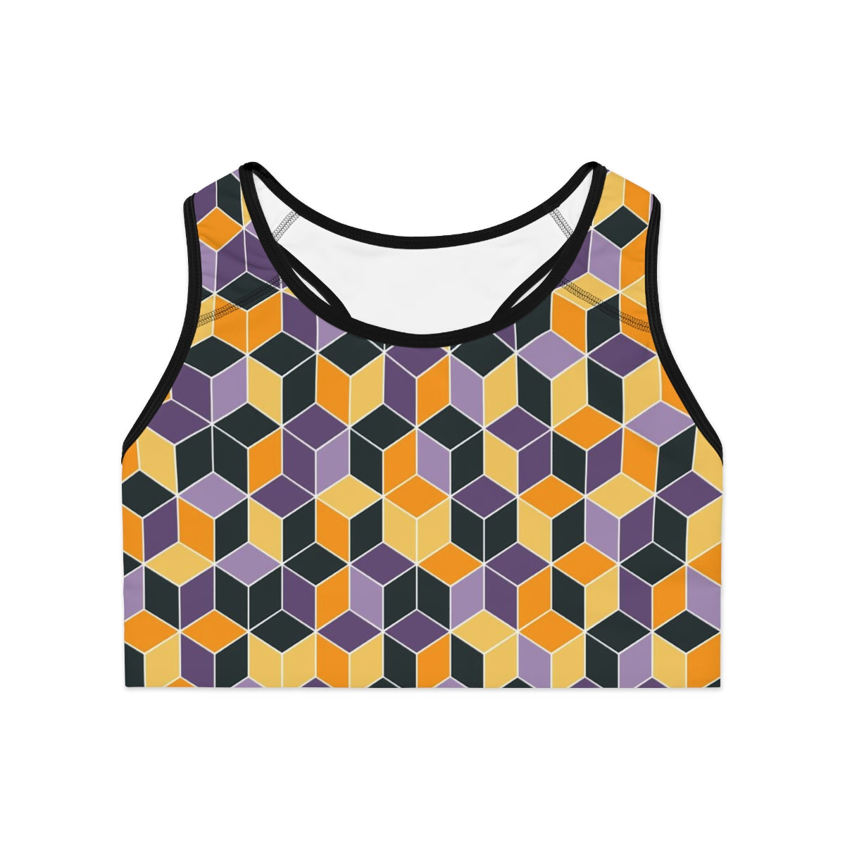 Geometric Sports Bra Activewear Workout Clothes Gym Wear For Women(AOP)