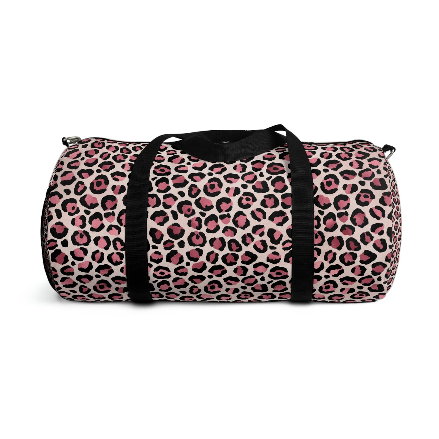 Pink Leopard Print Duffle Bag, Weekender Duffle Bag, Carry-on Travel Overnight Canvas Duffel Bag