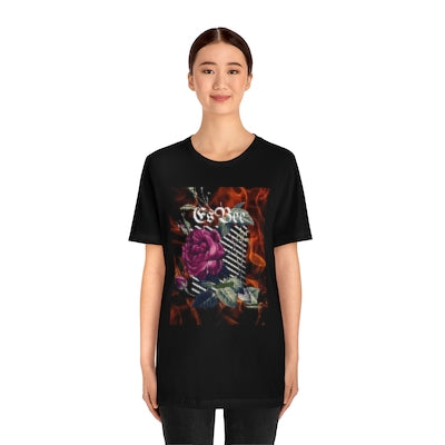 Rose Streetwear Shirt for Men Women, Abstract Shirt, Black T-shirt,