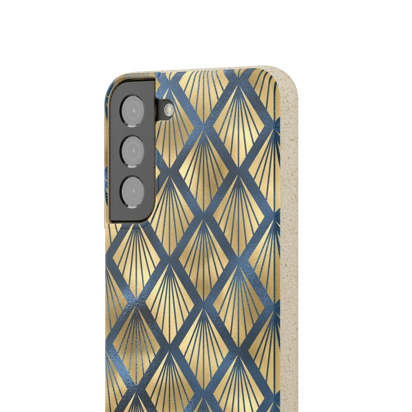 Blue and Gold Eco-Friendly Biodegradable Phone Case: Protect Your Device & the Planet"