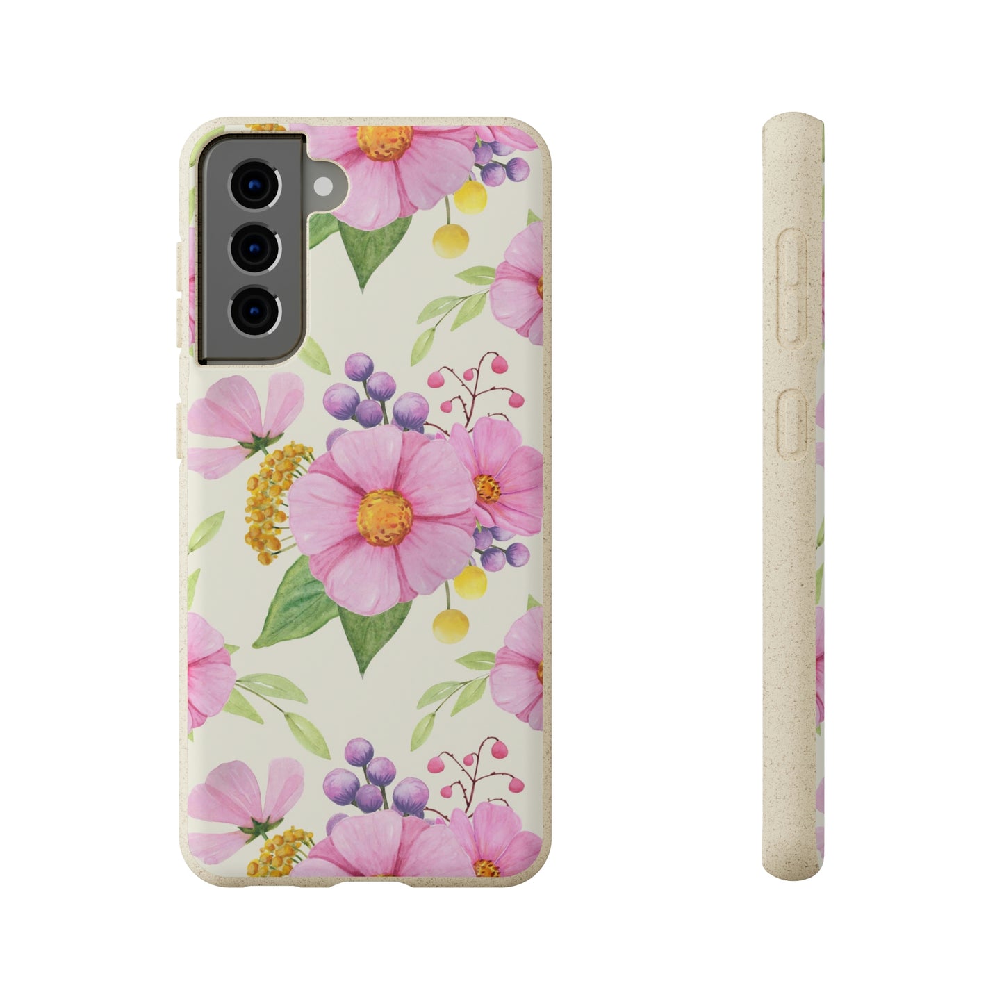 Floral Flower Tough Phone Case, Cute Cool Trendy Biodegradable Phone Case