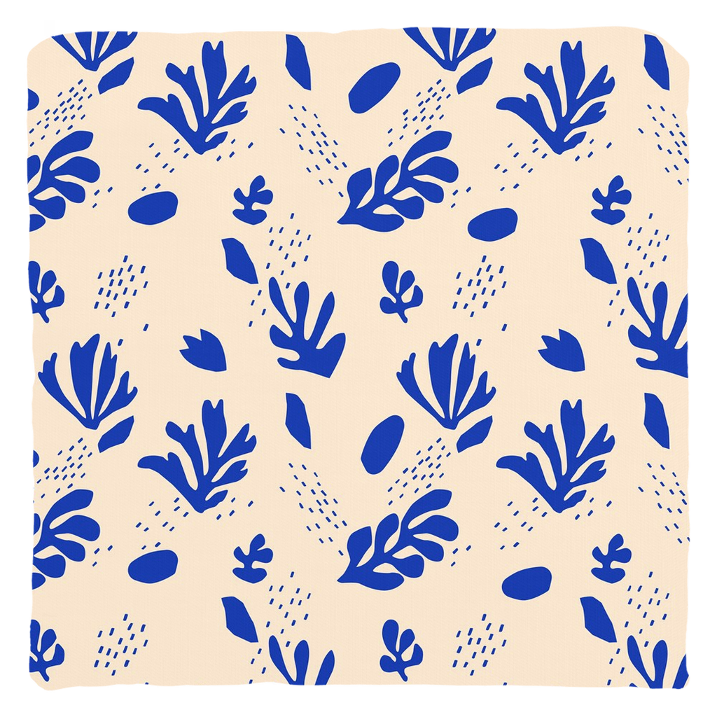 Floral Throw Pillows Matisse Art Throw Pillow Cover Cushion Blue and Creme
