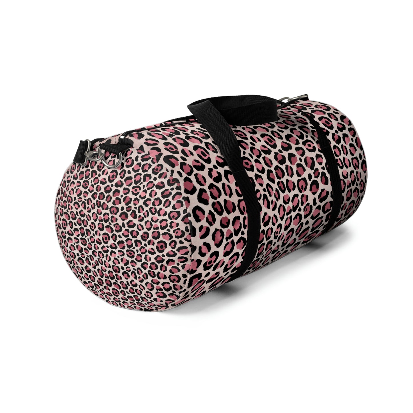 Pink Leopard Print Duffle Bag, Weekender Duffle Bag, Carry-on Travel Overnight Canvas Duffel Bag