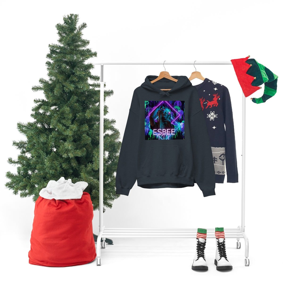 Surreal Graphic Hoodie Retro Y2k Holographic Neon Hoodie Sweatshirt 90's Trendy