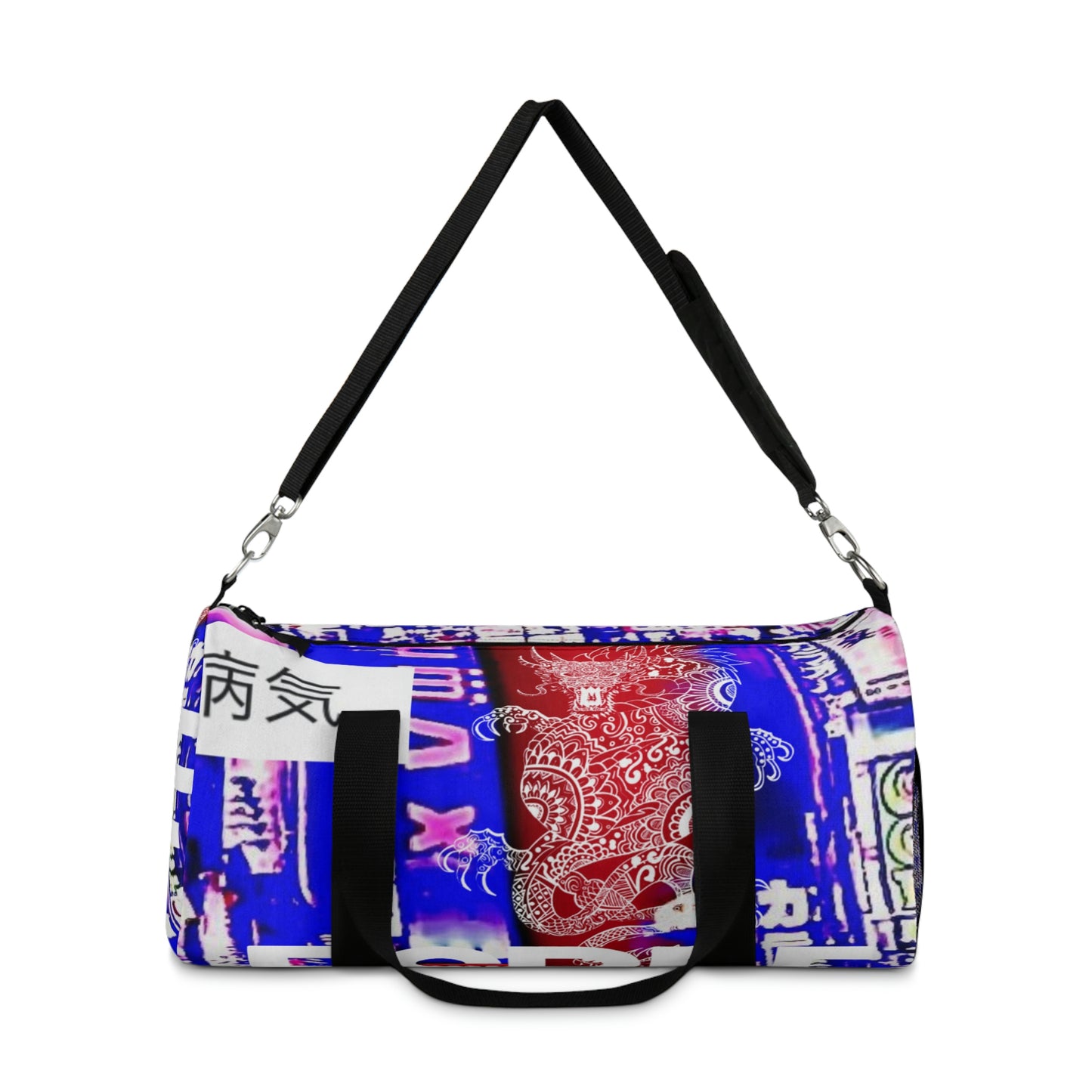 Tokyo Japanese Abstract Duffle Bag, Weekender Bag, Carry on Travel Overnight Canvas