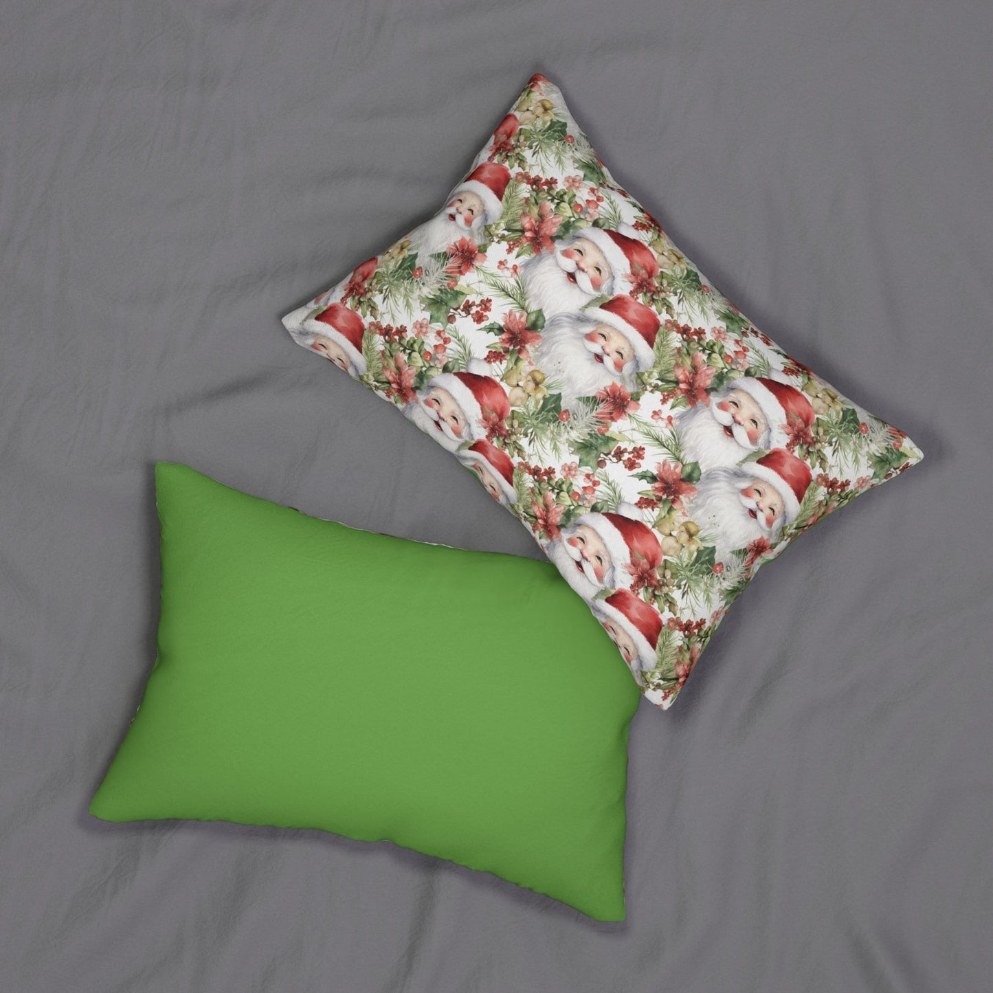 Santa Lumbar Pillow, Christmas Lumbar Pillow, Holiday Pillow, Couch Pillow Cover, Santa Face Pillowcase,