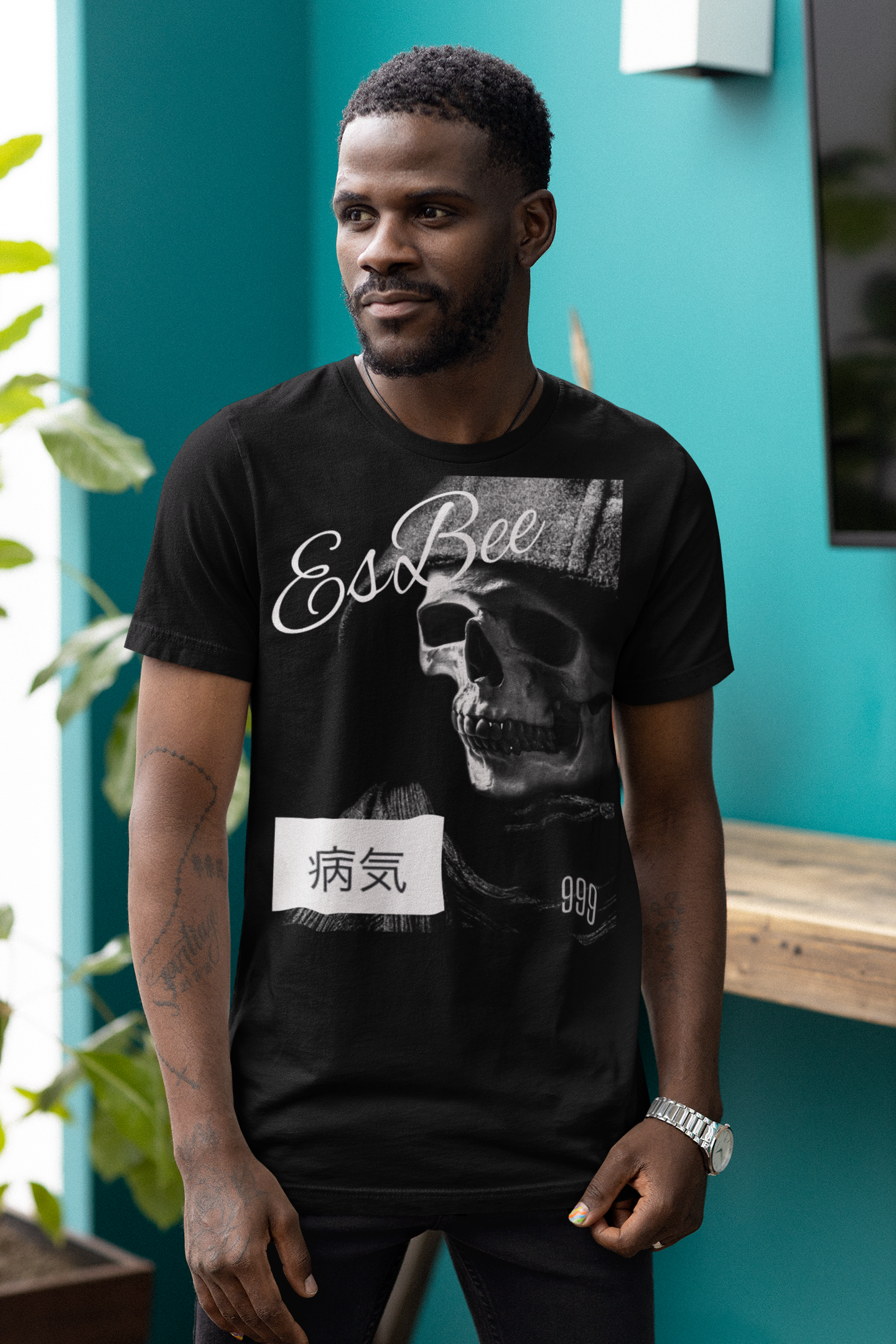 Skull Shirt Skeleton Goth Shirt, Goth Fashion Aesthetic Unisex Heavy Cotton Tee