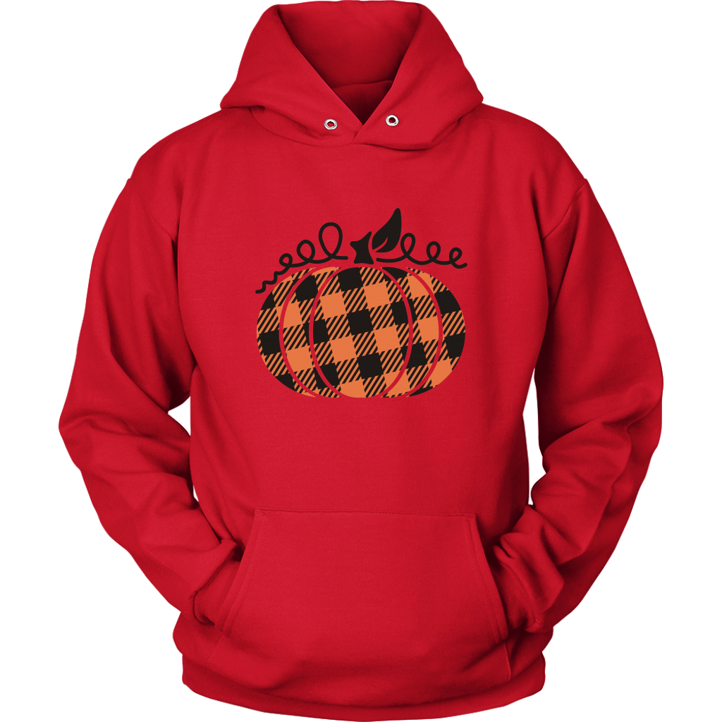 Fall Hoodie For Women, Bufalo Check Pumpkin, Fall Clothing, Winter Hoodie, Custom Hoodie