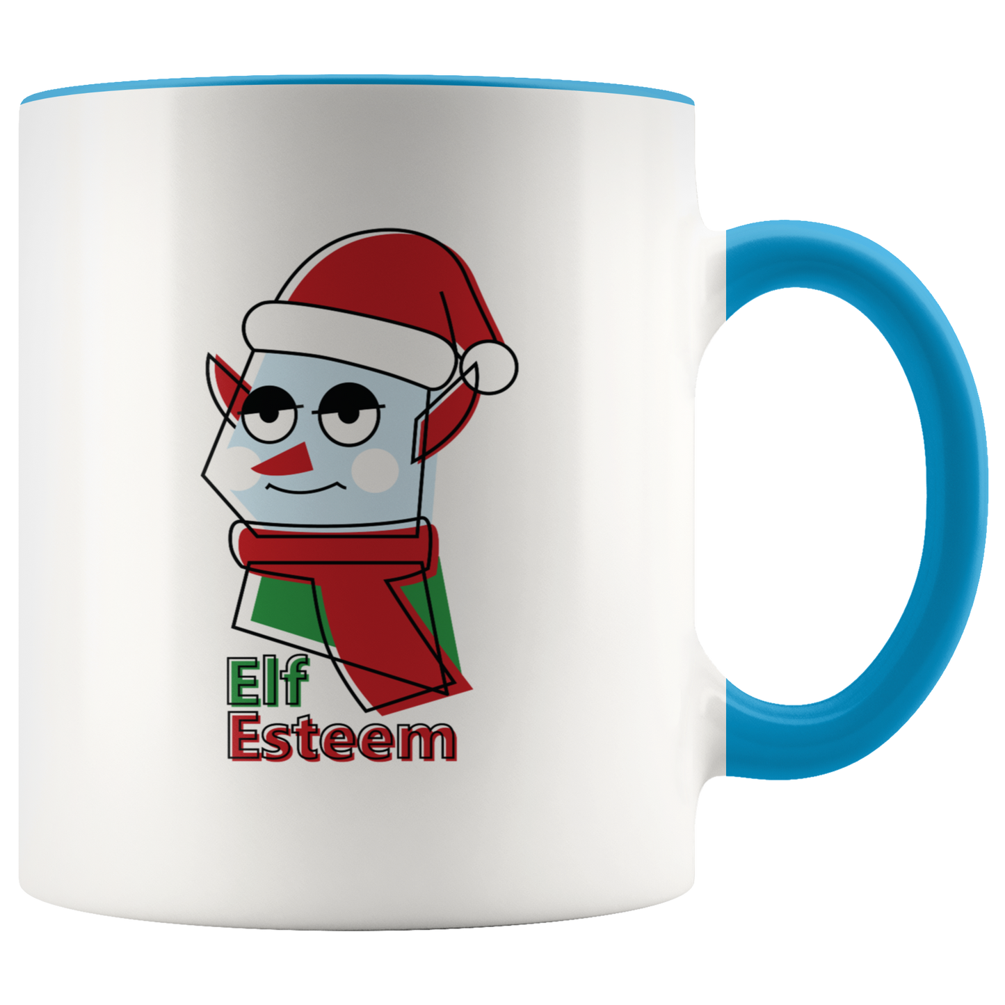 Elf Esteem Funny Christmas Coffee Mug Gift for Him Her Friends Custom accent mug Secret Santa