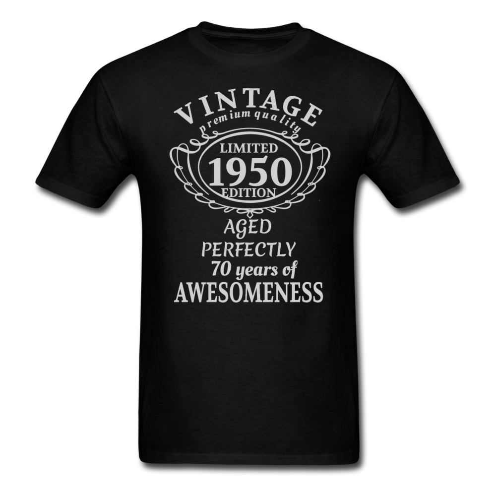 70th Birthday T-Shirt for Men Women Birthday Shirt Gift Funny Shirt - black