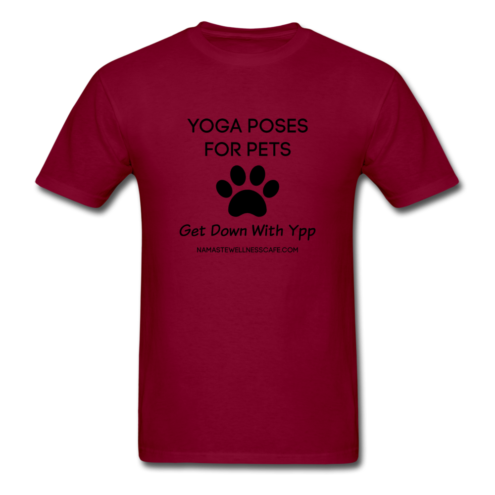 Yoga Shirt for Men Women Fitness Pet Lover - burgundy