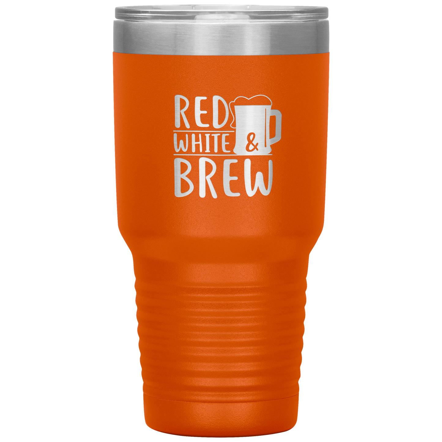 Funny Tumbler 4th of July Beer Tumbler 30 oz Red White Brew Tumbler Mug Cup