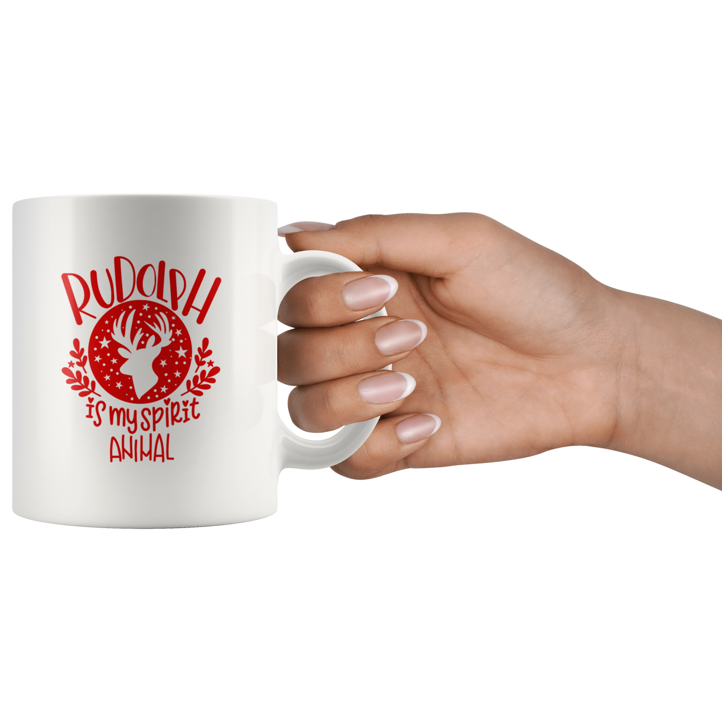 Christmas Coffee Mug Rudolph is my Spirit Animal Christmas Gift Custom Mug