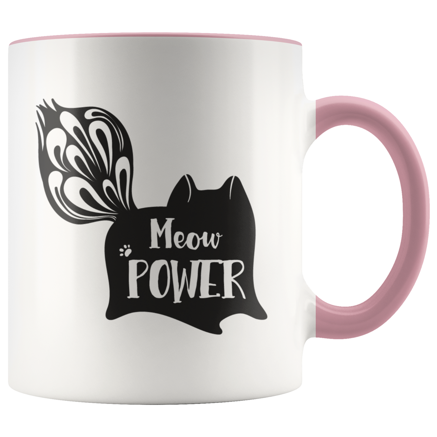 Meow Power Coffee Mug Cat Mug Gift for Cat Lady Mom or Dad Funny Custom Mug