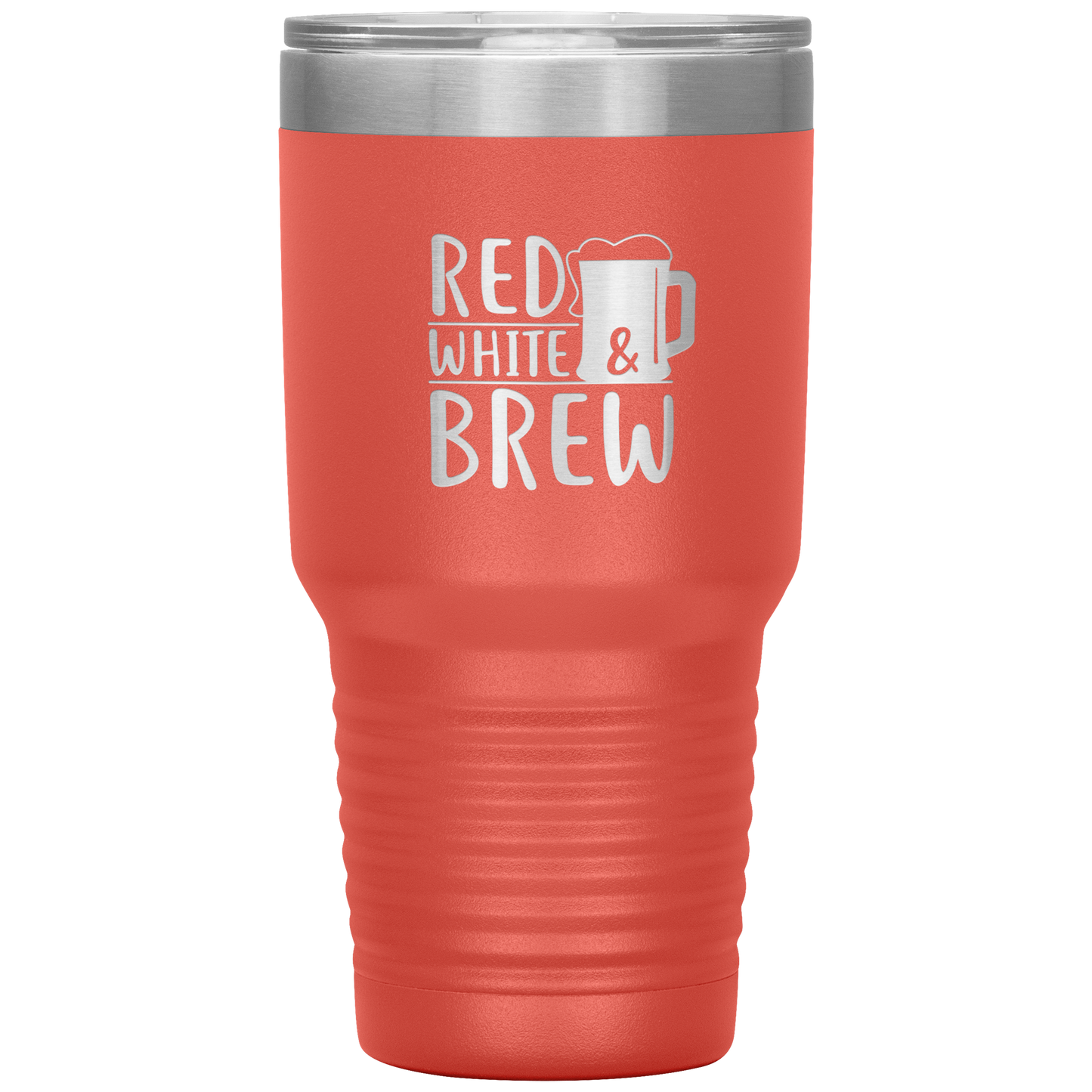 Funny Tumbler 4th of July Beer Tumbler 30 oz Red White Brew Tumbler Mug Cup