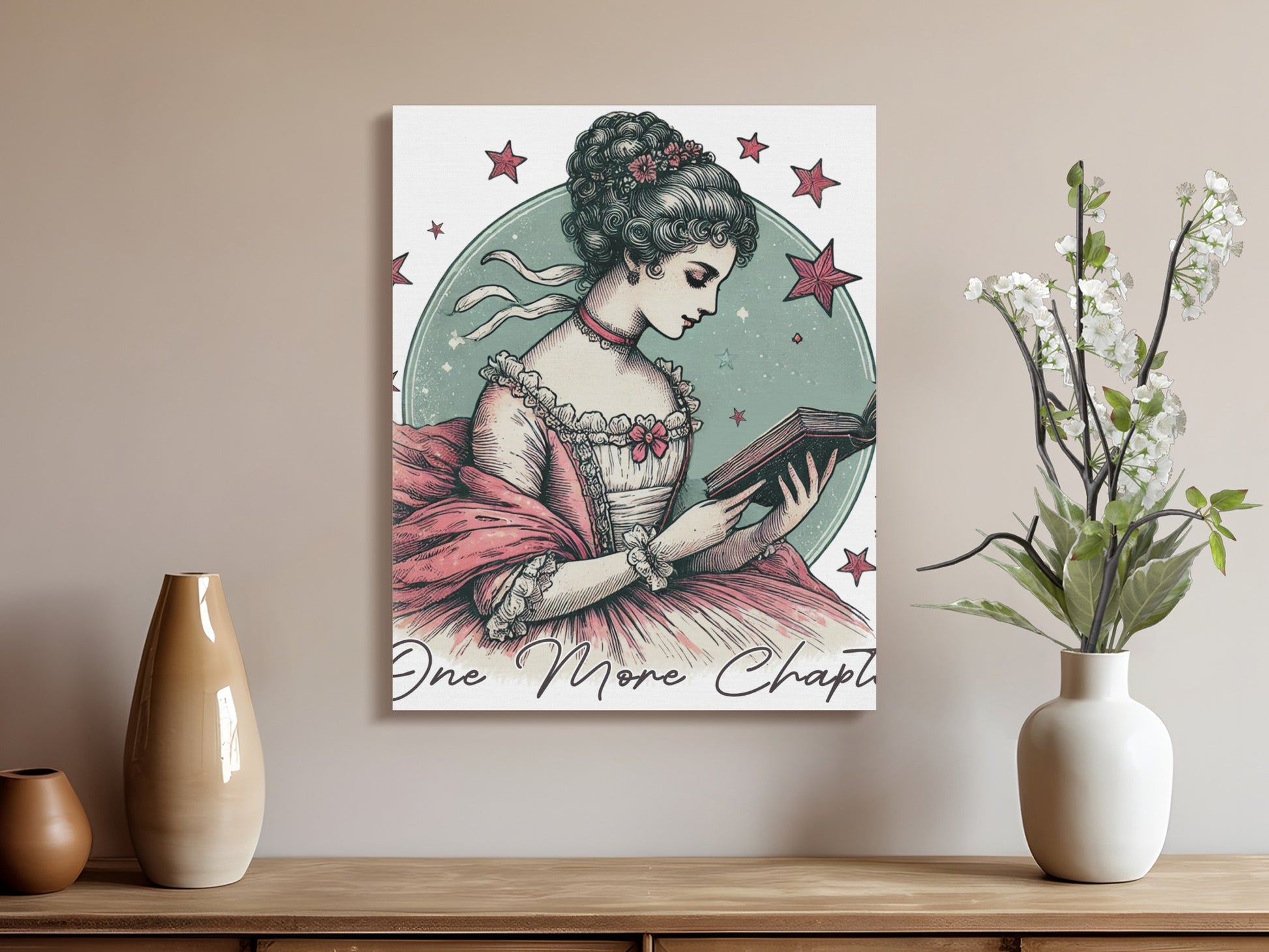 Vintage Reading Lady One More Chapter Art Print product type