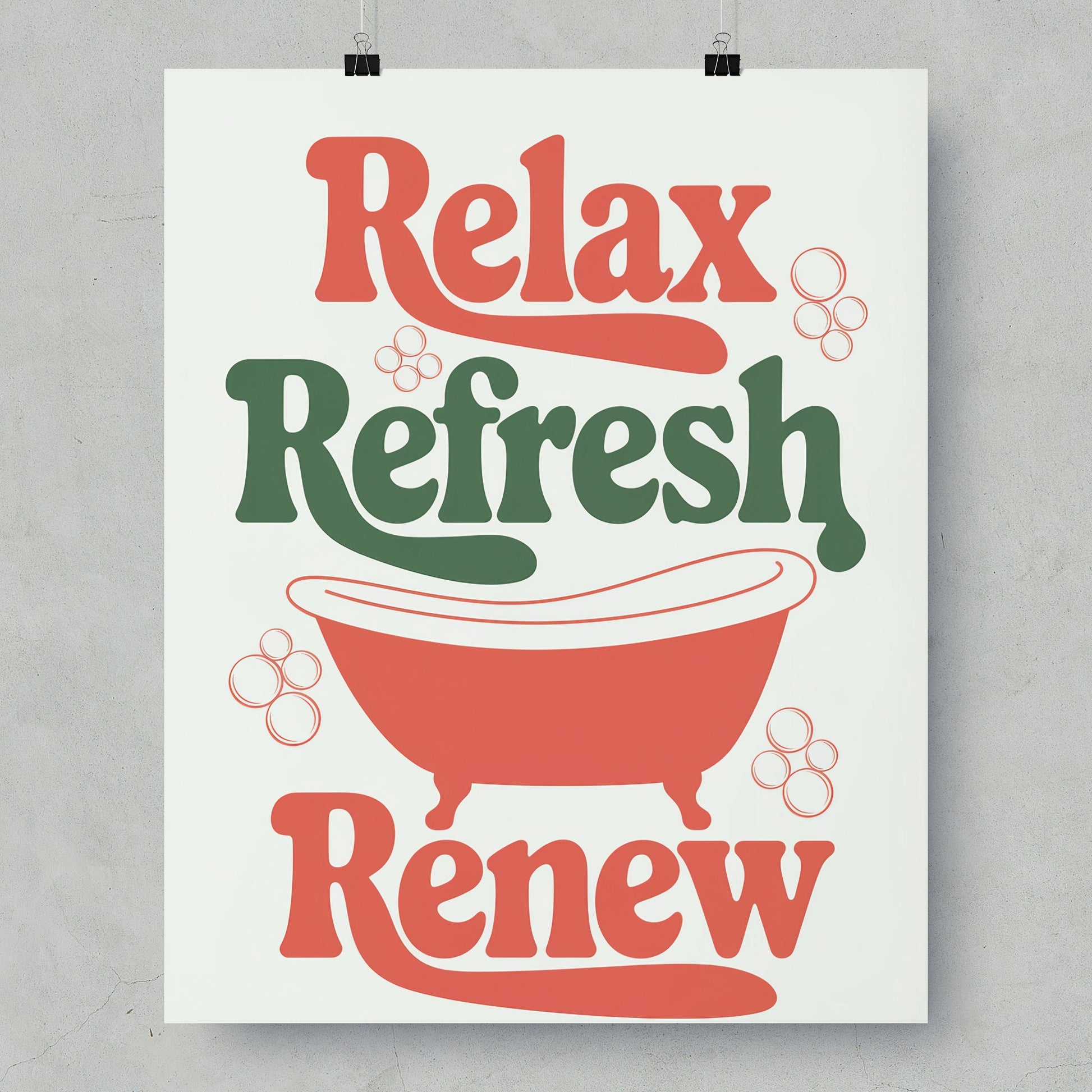 Relax Refresh Renew Wall Art Decor Poster Product