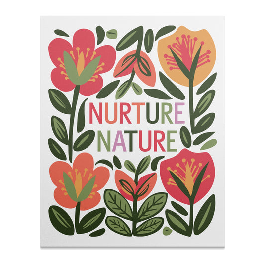 Nurture Nature Colorful Floral Print Wall Art product