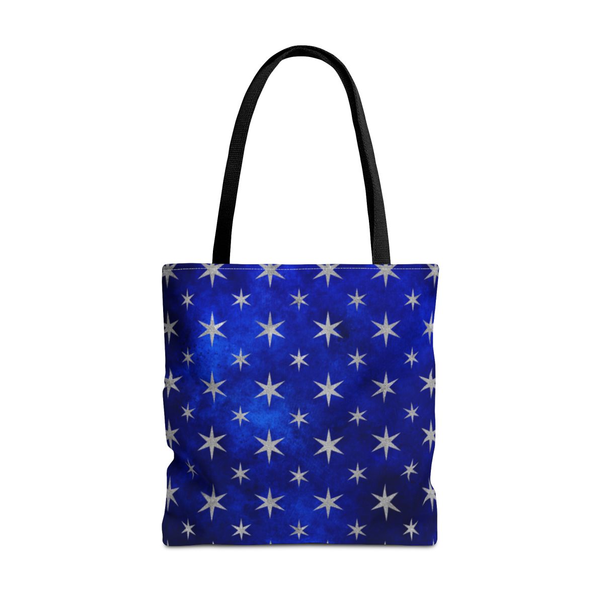 Stylish Blue Tote with White Star Patterns