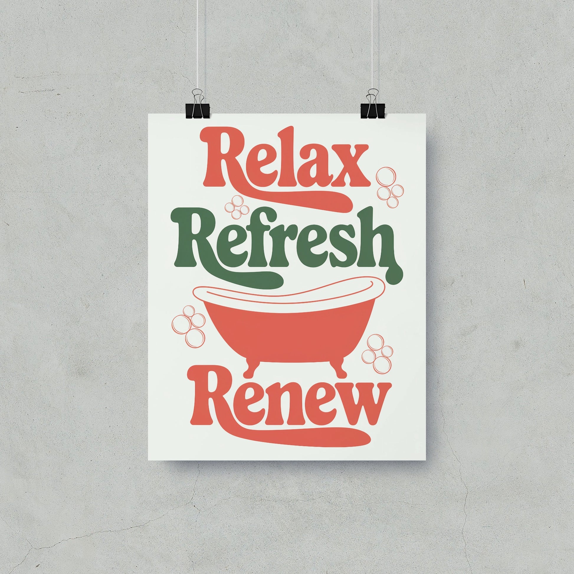 Relax Refresh Renew Decorative Wall Art Print