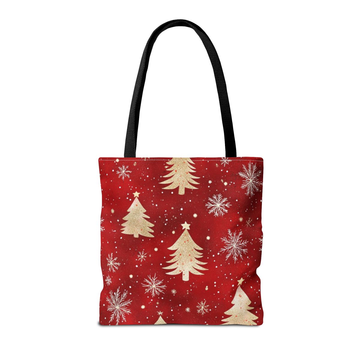 Festive Red Tote Bag with Christmas Holiday Design
